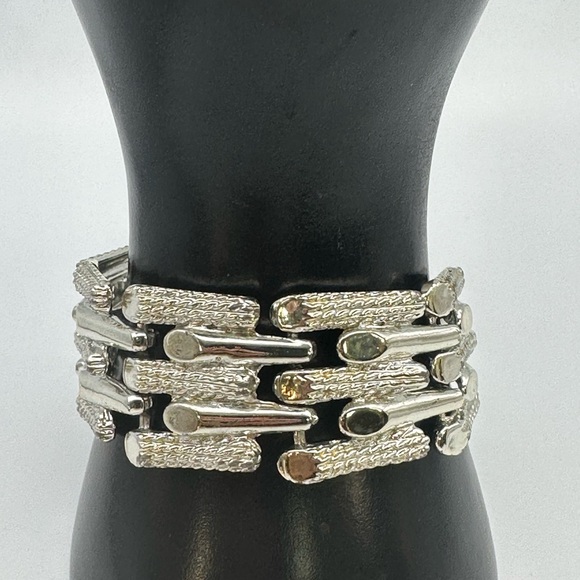 Classy, silver tone, textured, smooth bracelet, you are sure to love - Picture 12 of 12